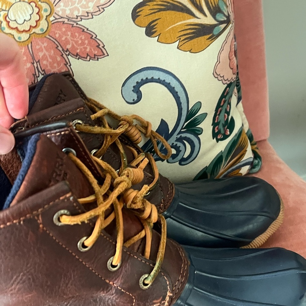 Sperry Brown Leather and Navy Duck Boot - Picture 9 of 12